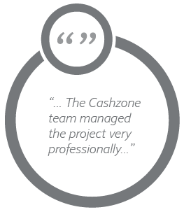 The Cashzone team managed the project very professionally